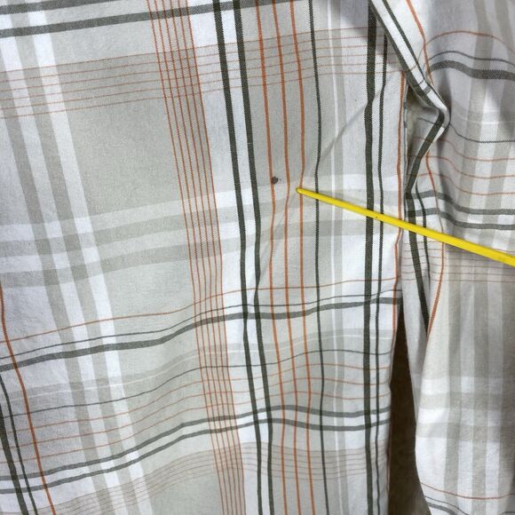 Rocawear Shirt Mens XXXL Tan Green Orange Plaid Long Sleeve Button Down Cotton - Picture 6 of 12
